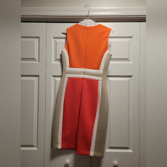 Calvin Klein geometric color block Scuba sheath dress - Picture 5 of 8